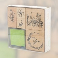Set Timbri Floreali in Legno