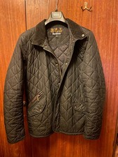 BARBOUR Putney SportsQuilt Giacca Uomo Utility Chore M Nero Argyle Cappotto Imbottito