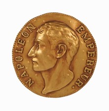 1963 gesso Napoleone parete targa moneta medaglione vintage rilievo scultura oro