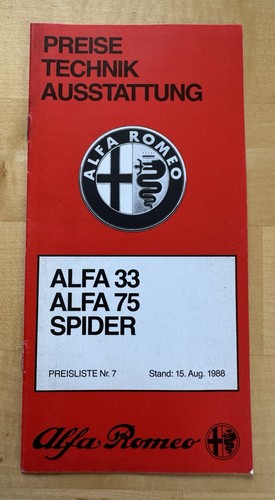 Brochure listino prezzi - brochure, alfa