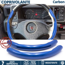 COPRIVOLANTE per ROVER Effetto FIBRA CARBONIO SOTTILE Blu Sportivo Tuning