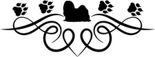 LHASA APSO Autoaufkleber sticker AUFKLEBER Umriß Silhouette mit Ornament