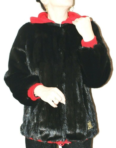 Black glama giacca visone - glama,