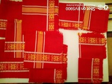 IDEA CASA - CUCINA - SET TOVAGLIOLI ROSSI - VINTAGE - 10 PEZZI