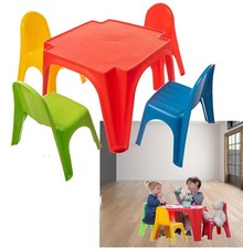 Tavolo Bambini  4 Sedie Tavolino per Disegnare Mangiare Scrivere Interno Esterno