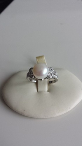 Anello argento perla - argento,