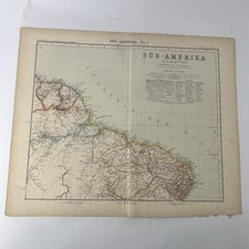 Stampa antica Sud America Blatt 2 Stieler Hand Atlas 1908 mappa originale