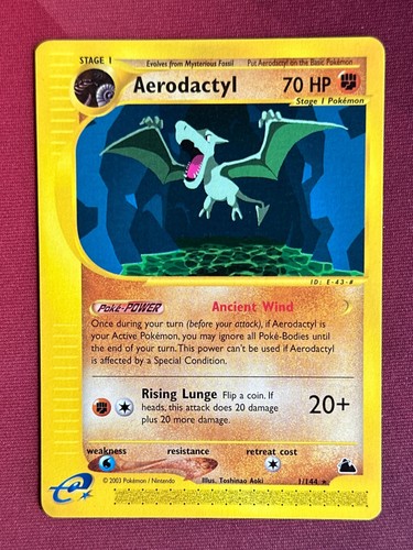 Aerodactyl 144 skyridge rara - aerodactyl, 1/144