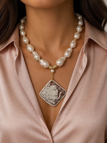 Collana cammeo medusa con - collana,