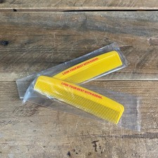 Vintage Kodak Promotional Hair Comb x2 - Yellow - 13cm - "Look Your Best"