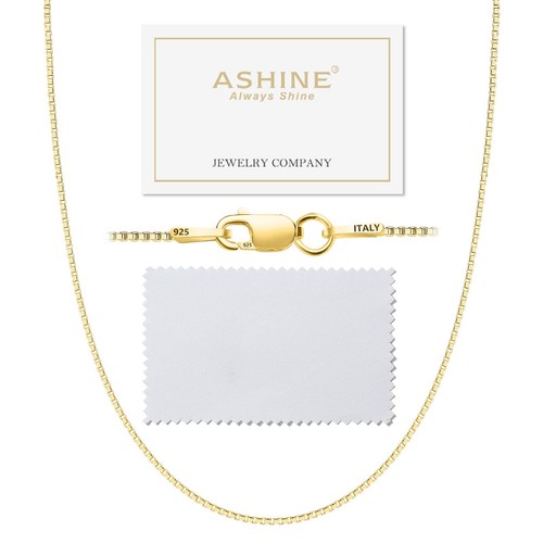 Collana catena scatola - oro, 18