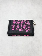 Portafoglio in tela a strappo da uomo donna teschi rosa catena pantalone 13x8 cm