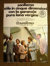 Abiti per uomo SanRemo Pura lana vergine Pubblicità vintage anni '70