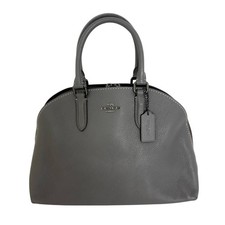 Coach Quinn Borsa a mano in pelle di ciottoli lucida grigio 30951