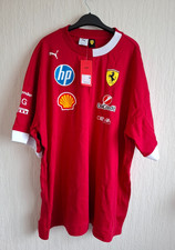 T-shirt Scuderia Ferrari F1 uomo X-Large pilota oversize 2025 nuova con etichette Hamilton
