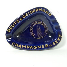 POSACENERE PUBBLICITARIO PORCELLANA CHAMPAGNE DEUTZ GELDERMANN VINTAGE ASHTRAY