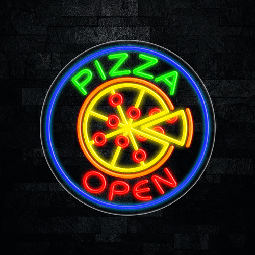 Insegna neon led pizza - pizza, 26"
