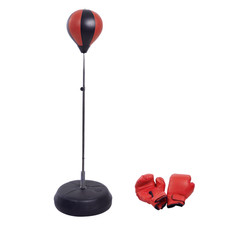 HOMCOM Set Punching Ball per Ragazzi con Guantoni e Altezza Regolabile 125-145cm