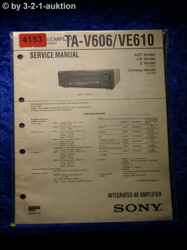 Sony service manual - sony, ta