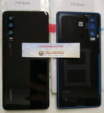 BACK COVER SCOCCA VETRO CAM POSTERIORE NERO BLACK ORIGINALE HUAWEI P30 ELE-L29