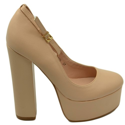 Decollete donna pelle beige - decollete,