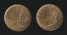 20 LIRE 1975 RAMO DI QUERCIA -