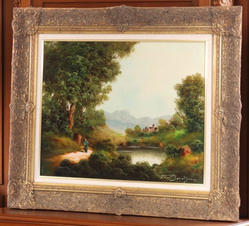 Dipinto olio paesaggio - , stile