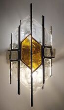 Applique Brutalista vetro martellato Italia anni '70