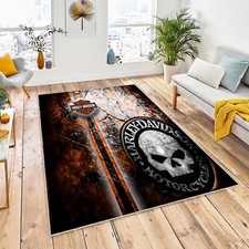Tappeto Harley Skull, tappeto moto Harley, tappeto moto leggenda americana