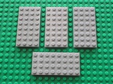 4 x LEGO OldGray plate 4 x 8