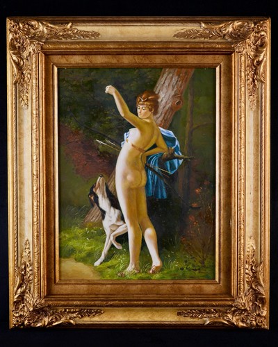 Vintage framed oil - framed, board