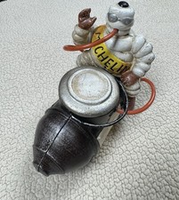 Vintage Michelin Man Bibendum su compressore aria cavo modello in ghisa RARO