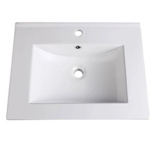 Fresca Torino Lavabo 24 pollici a goccia o sottopiano ceramica rettangolare moderno bianco