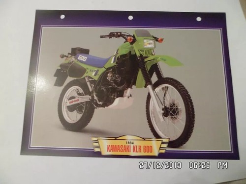 Carte fiche moto kawasaki klr - fiche,