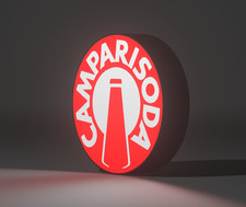 INSEGNA LAMPADA Luminosa-BAR -LIGHTBOX  USB LED LOGO CAMPARI RED LOGO BAR 3D PAB