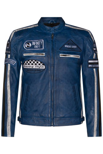 Uomo blu giacca pelle - da,