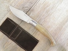 COLTELLO ARTIGIANALE 25,5 CM arburesa manico corno di bue da scuoio pusceddu