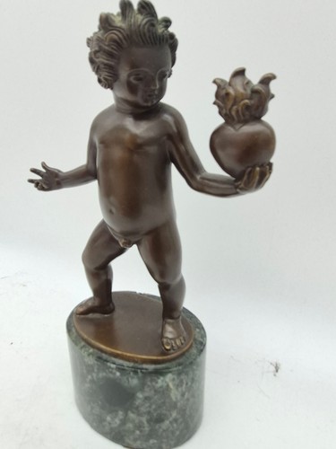 Statua bronzo putto con - statua,