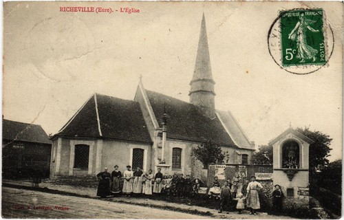 Cpa richeville eglise - cpa,