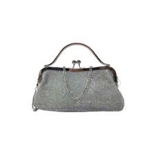 Borsetta Donna Con Strass Pochette Morbida Clutch Da Sera Cerimonia Elegante