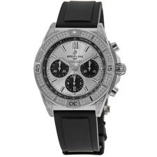 Nuovo Orologio Uomo Breitling Chronomat B01 Cronografo Quadrante Argento AB0134721G1S1