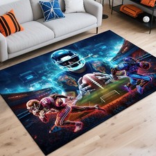 Washable Game Area Rug, Sports Ball Design Gaming Teen Carpet Rug Doormat, No...
