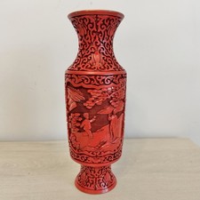 Vaso cinese lacca intagliata - lacca,