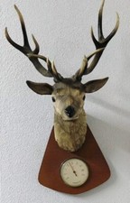 TESTA DI CERVO In Plastica Con Termometro Decorazione Da Appendere Anni 50