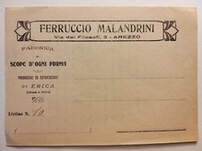 Arezzo - Ferruccio Malandrini - Listino n°10. Fabbrica di Scope d'ogni forma.