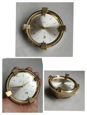 60s SWIZA CALENDAR 8 DAYS RARE TABLE CLOCK WATCH UHREN OROLOGIO DA TAVOLA 9,5CM