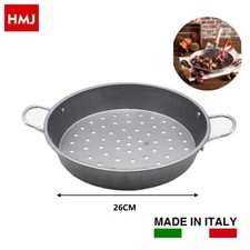 x Caldarrostiera Padella Forata Cuocere Castagne Caldarroste 26cm Con Manici hmj