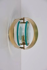 Pair Brass & Glass Wall