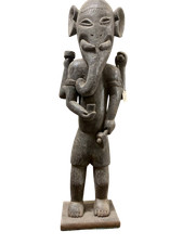 Antica grande scultura lignea il dio Elefante Ganesh