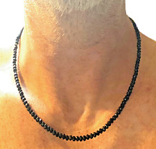 Collana tennis swarovski nera da uomo donna in acciaio inox catenina lunga 50 cm